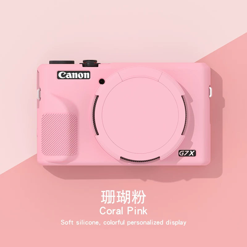 Canon 200DII g7x2/g7x3 üçün uyğundur, cızılma və yıxılmaya qarşı qoruyucu örtük silikon yumşaq qabıq Mark II rəqəmsal kamera filmi ev portativ selfi səyahət kamerası düşmə və cızılmaya qarşı silikon qutu