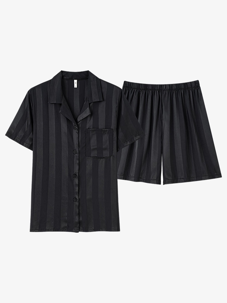 Urban Beauty Yay Buz İpəyi Cool Feeling Pijama Cütlük Bir Kişi və Bir Qadın Qısaqol Şort Nazik Ev Geyimi Dəsti