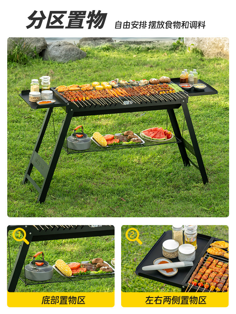 Explorer Barbekü Açıq Barbekü Ev Həyət Sobası Qatlanan Portativ Barbekü Yeni Böyük Düşərgə