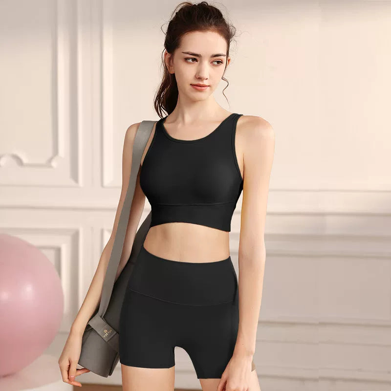 Hamısı bir yerdə idman büstqalteri, zərbəyə davamlı qaçış, yüksək intensivlikli yoqa büstqalteri, sinə yastığı olan Pilates arxası üçün gözəl fitnes jileti