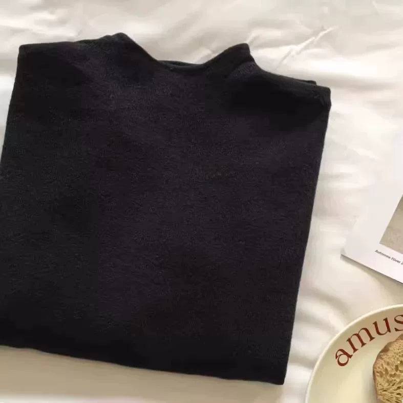 2025-ci ilin payız ayı üçün yumşaq və rahat yaxalıqlı sviter, sadə və dəbli, hündür yaxalı toxunma alt qat, qış topu