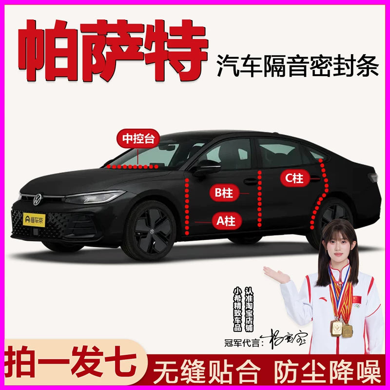 Volkswagen Passat/Passat Pro car sealing strips, A, B, C pillars, center console, hood and trunk noise reduction strips.