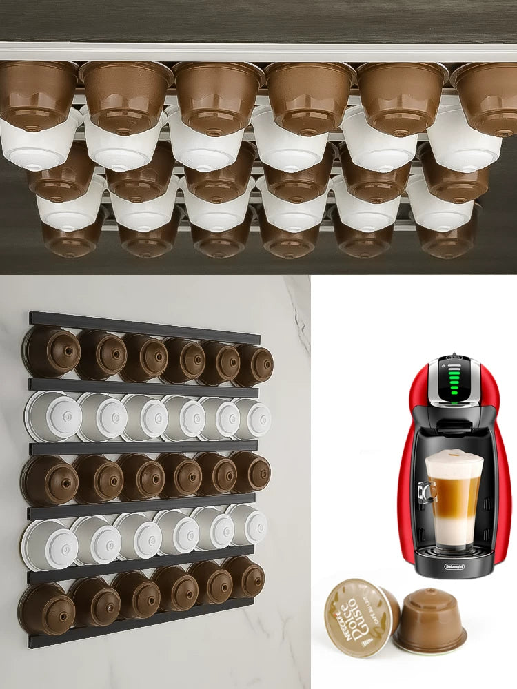 Qəhvə kapsul saxlama rəfi Nespresso Nestle maqnit arxa stiker soyuducu divar zımbasız divar asma saxlama sərgisi
