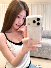 Yuri Park ins Koreyalı qız xasiyyəti incə və zərif ağ yay 17 17pro Apple 17ProMax mobil telefon qutusu iPhone16 hər şey daxil 14 yeni 16Promax qoruyucu örtük