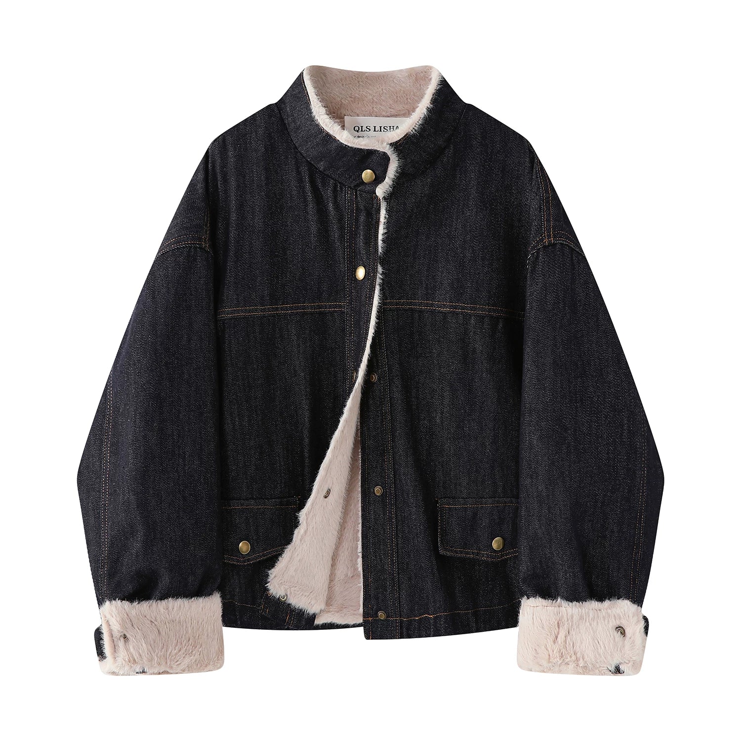 Cholisa 2026 Unikal və Dəbli Qadın Qış Quzu Yunlu Palto, Çoxfunksiyalı, Yun Astarlı, Qalınlaşdırılmış Zamşa Koreya Üslublu Üst Geyim