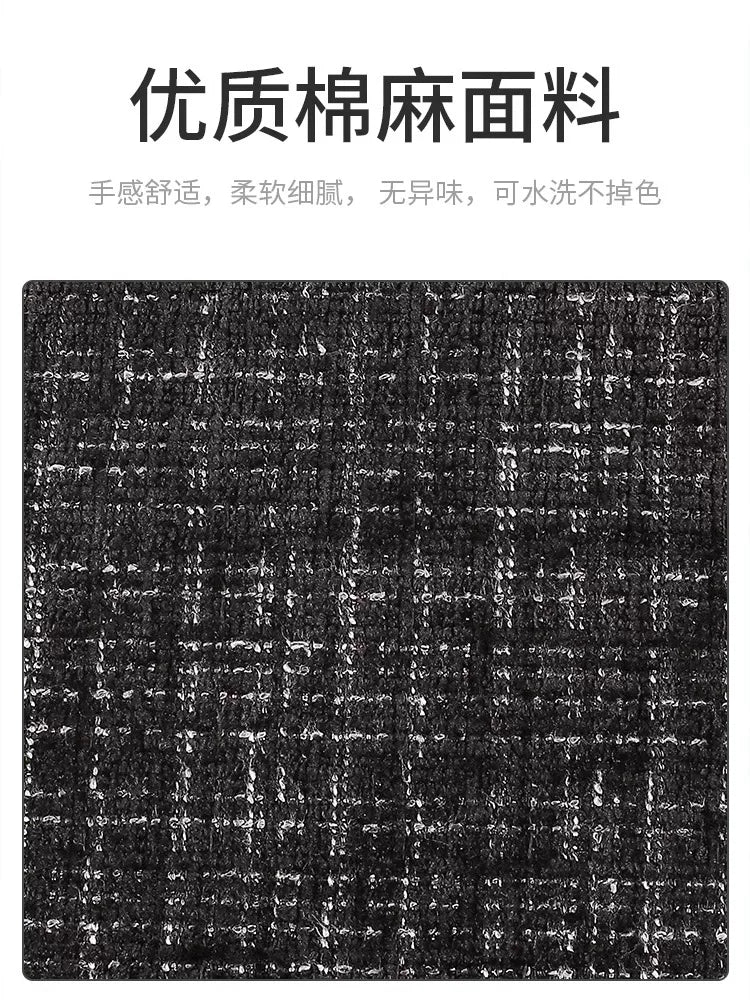 Linen car seat cushions, for all seasons, premium feel, new style, women's seat cover, star-shaped car seat cover and cushion set, five-piece.