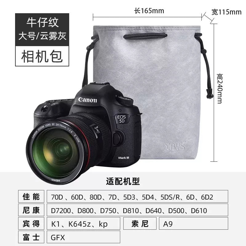 Kamera çantası güzgüsüz layner çantası sevimli lens qoruyucu qapaq saxlama çantası suya və aşınmaya davamlı Canon Sony Confucius XT5 XT30 XS10 20 Sony zve10 Polaroid üçün uyğundur