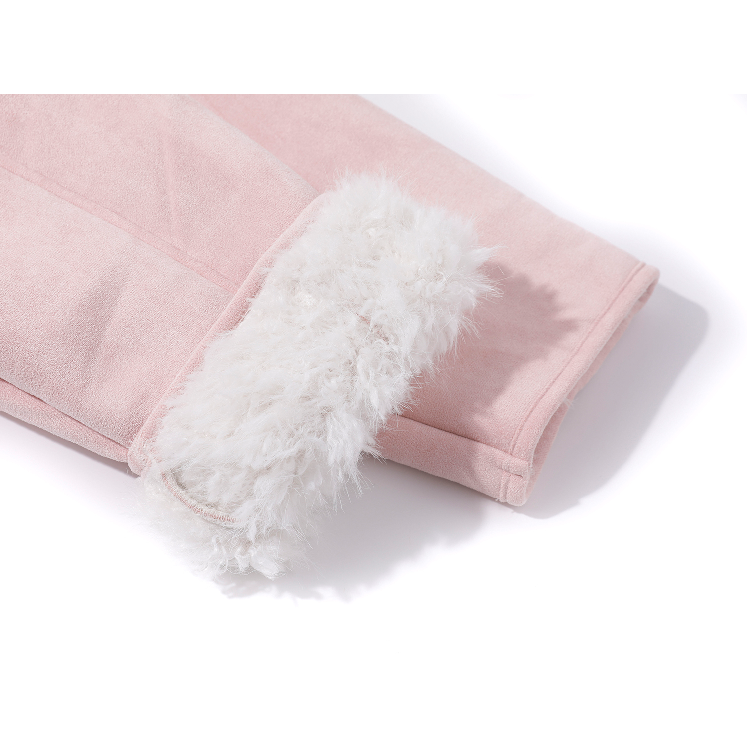 Cholisa Koreya üslubunda qadınlar üçün çox şirin isti, xəz astarlı pambıq palto, qış çəhrayı, şirin zamşa xəz astarlı palto