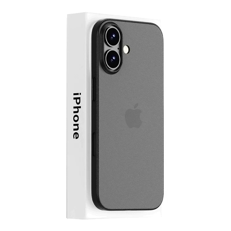 Apple 17 üçün uyğundur ultra nazik mobil telefon qutusu şəffaf buzlu iphone17 yeni çılpaq metal hiss olunan mobil telefon qutusu 17pro max niş yüksək səviyyəli silikon anti-düşmə pm sərt sadə hava asan sarıya çevrilmir