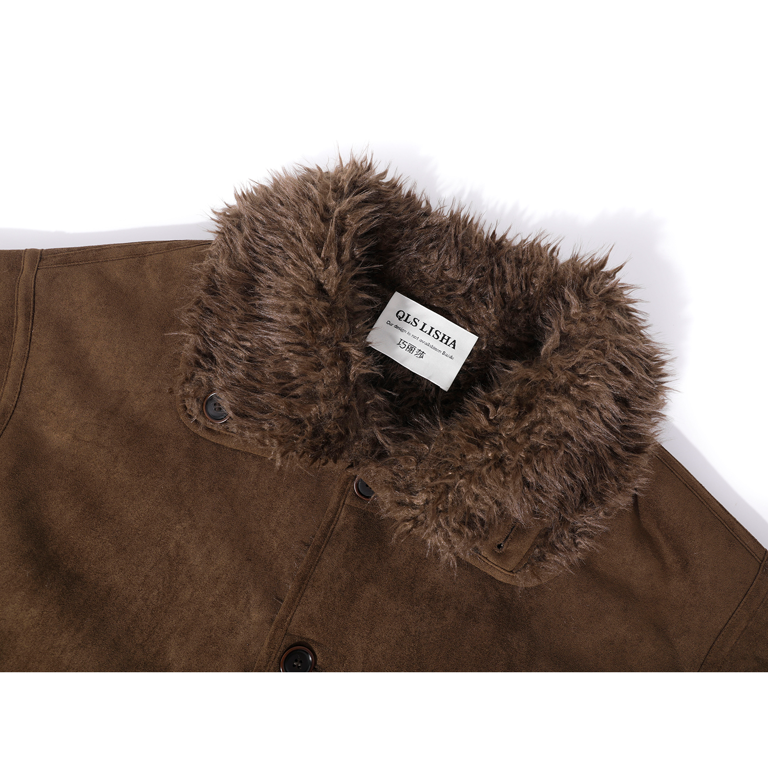 Chorlisa Retro Koreya üslubunda quzu yunlu qadın qış xəz astarlı palto, yun astarlı zamşa