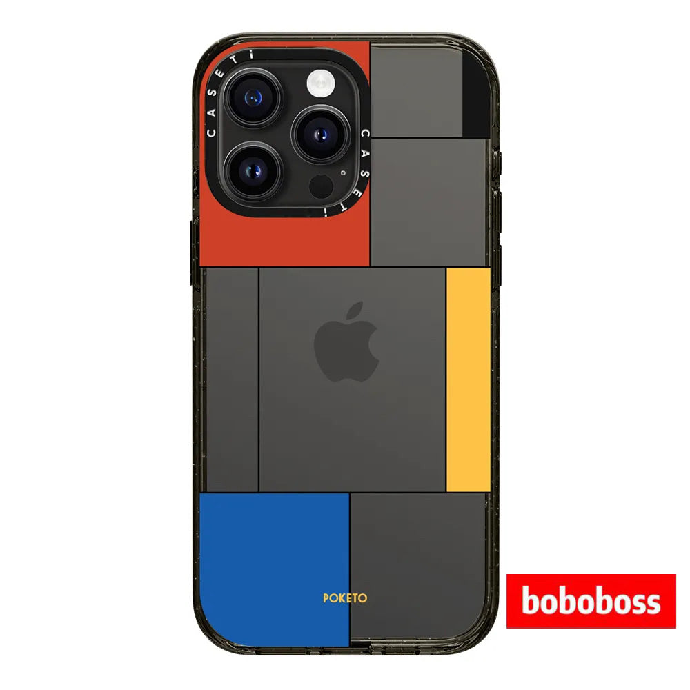 Zavoddan birbaşa! Rəssam əməkdaşlığı, iPhone 17/16/15/14/13/Plus/Pro/Max üçün Mondrian stilində MagSafe maqnit korpusu, düşməyə davamlı şəffaf telefon korpusu.