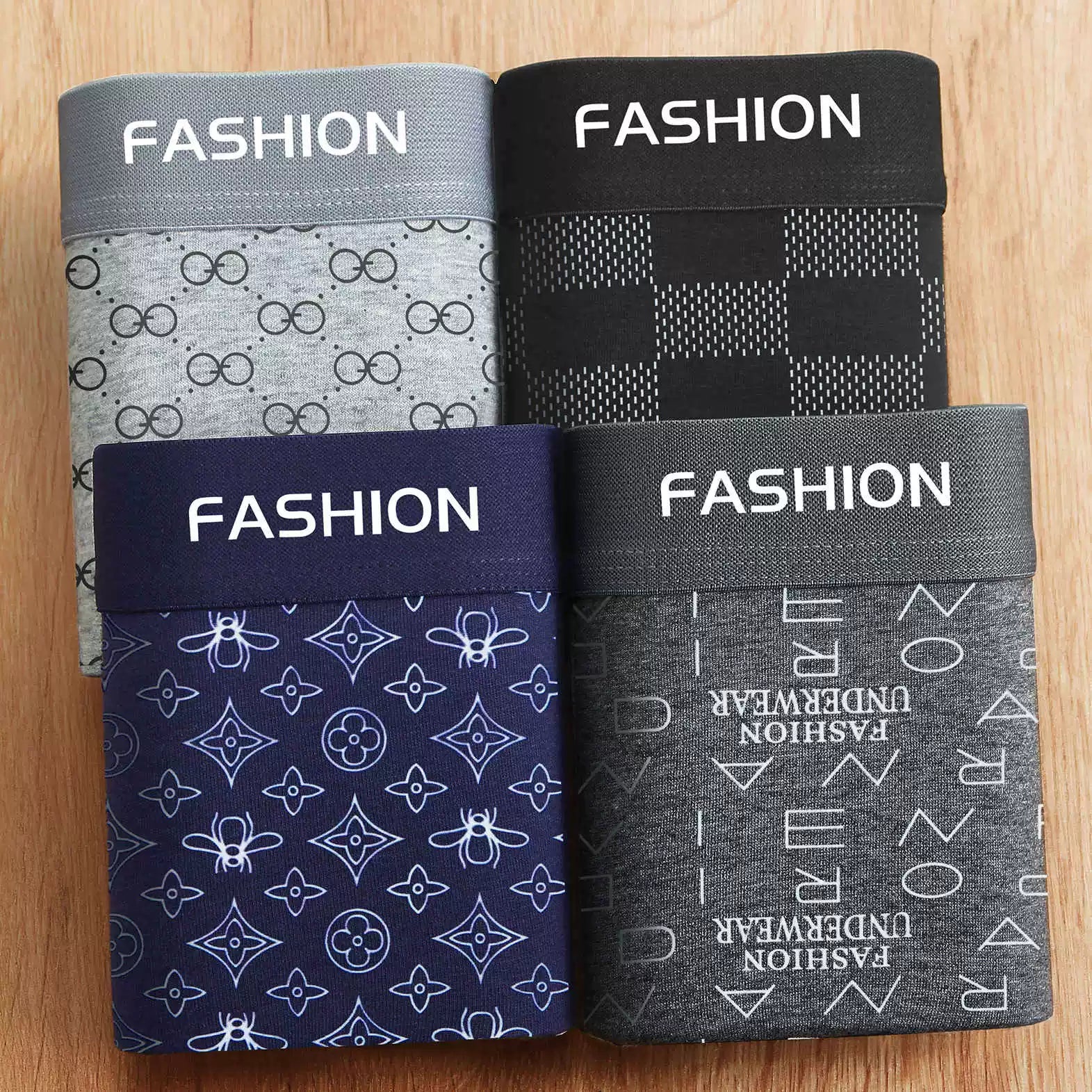 4 ədəd kişi boksçu şortları, modal təmiz pambıqdan hazırlanmış, antibakterial, nəfəs alan, dörd künclü, dəbli.