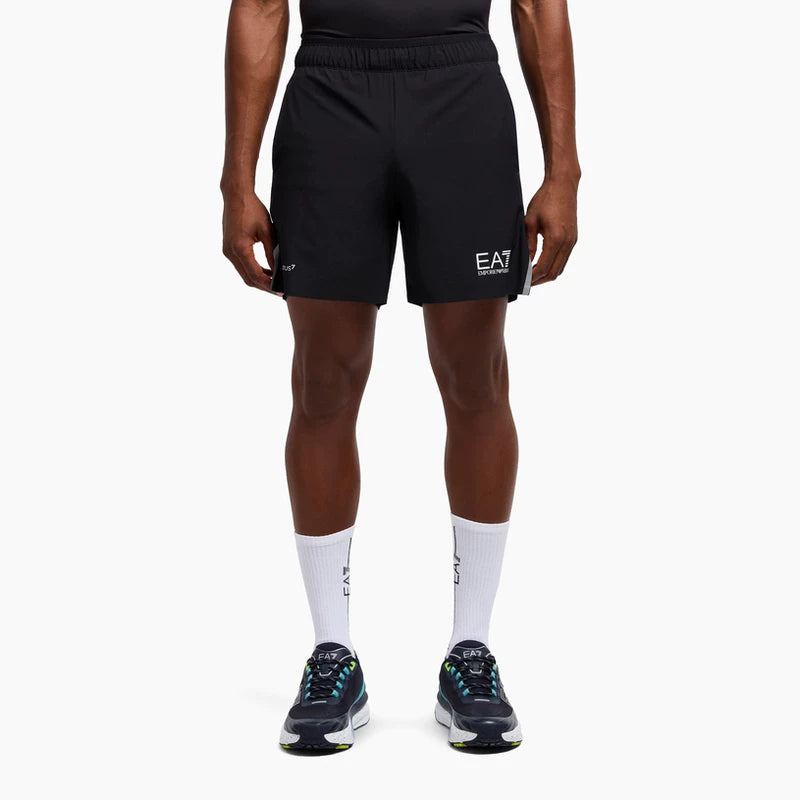 EMPORIO ARMANI EA7 Men's Loose Straight Leg Tennis Outdoor Fitness Shorts (Official)