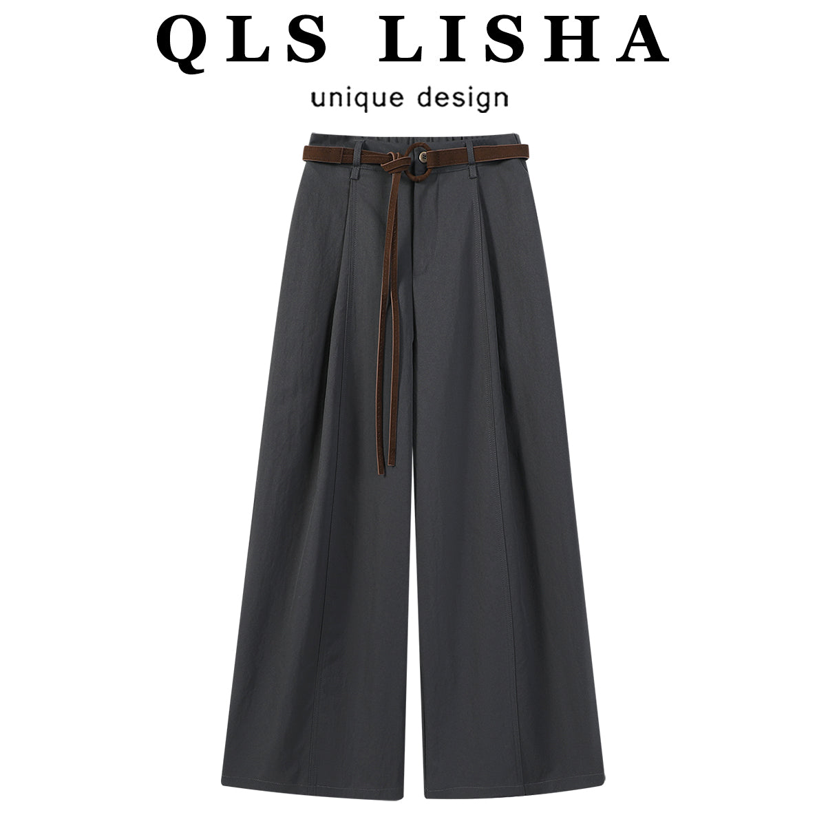 Chola Lisa Boz Qadınlar üçün Yüksək Bölməli Gündəlik Şalvar, Yaz və Payız üçün Çoxfunksiyalı, Yüksək Belli, Boş Bədənli, Düz Ayaqlı, Rahat Model