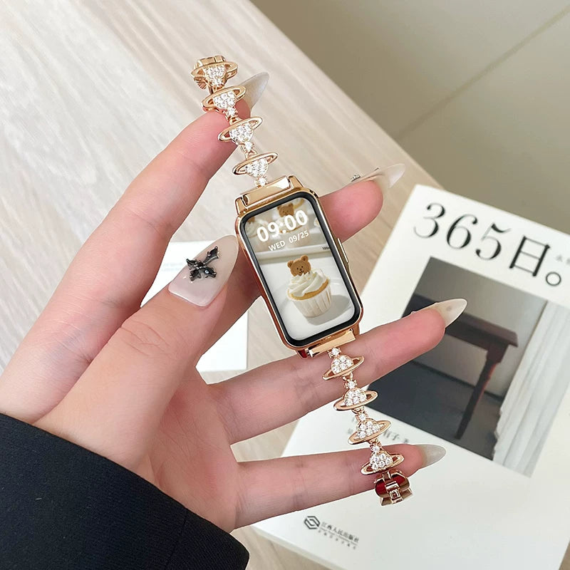 Ağıllı saat 9pro qadın ürək dərəcəsi yuxu çox funksiyalı tam almaz muncuq sirkon moda tələbə idman qolbağı