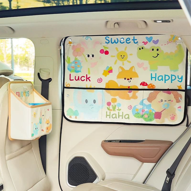 Sunshade curtains for car window, sun protection and heat insulation, privacy curtains for car baby, suction cup darkening curtains for baby side window
