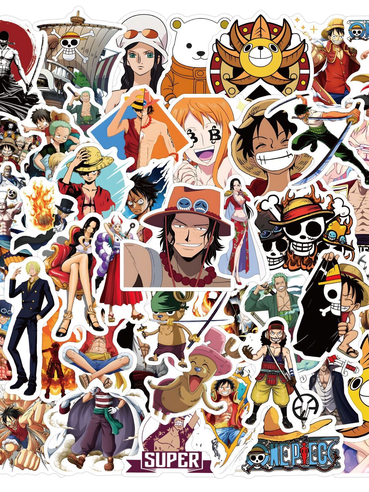 One Piece One Piece Luffy Zoro Ace Devil Fruit Sticker Noutbuk Mobil Telefon Skuter Sticker