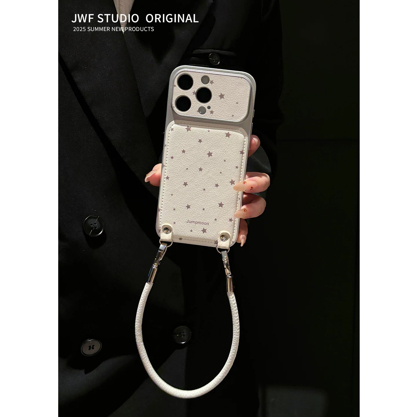 Yüksək səviyyəli dəri teksturalı krem ağ sadə ulduz ins Yapon və Koreya 17 17pro Apple 17ProMax çarpaz cib telefonu qutusu iPhone16 hər şey daxil 14 qadın 15Promax qoruyucu örtük 13 kordon