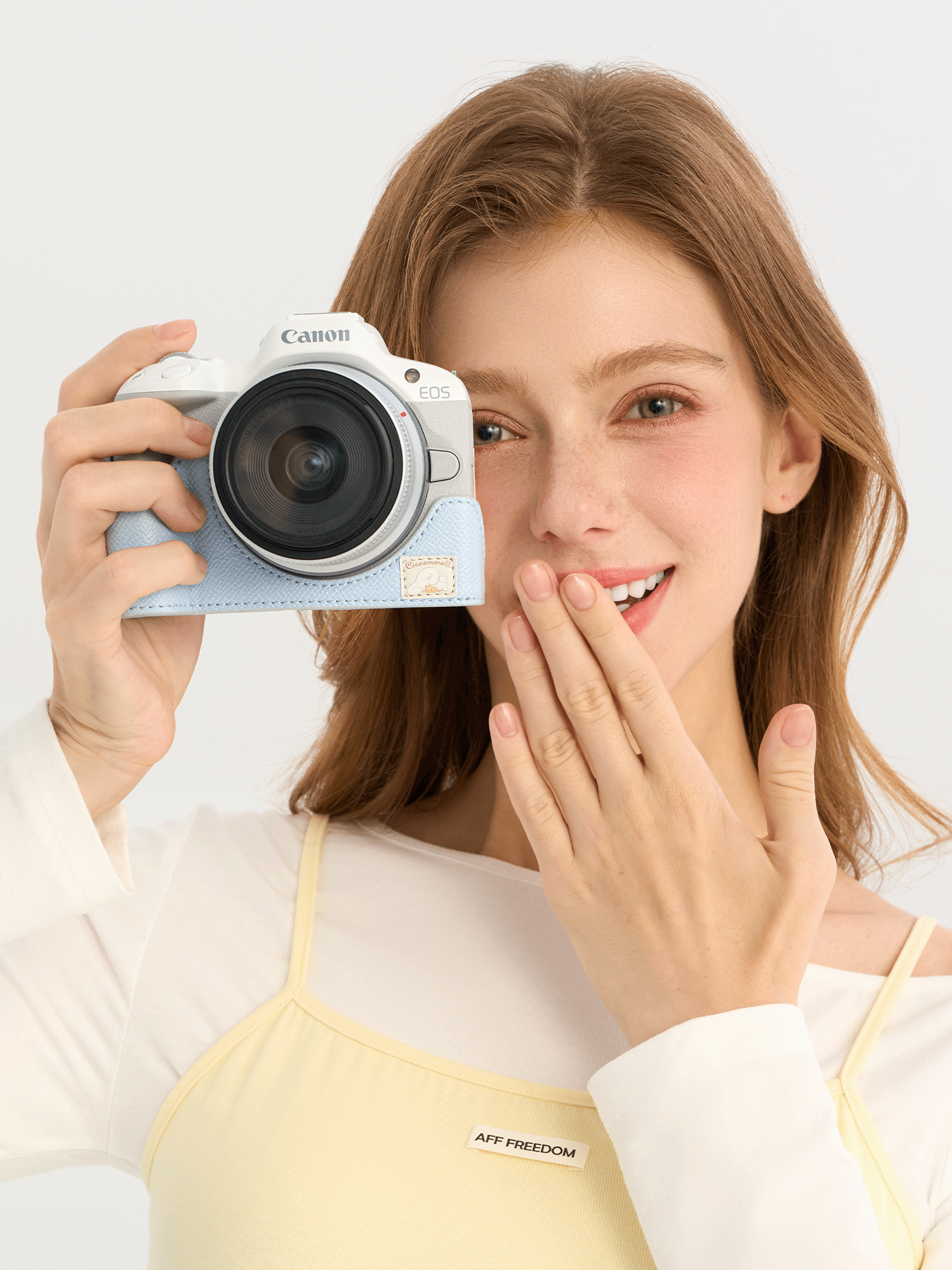 [Əsl Böyük Qulaqlı İt] Canon r50 kamera dəri qutusu kamera r50 aksesuarları qoruyucu örtük ad günü hədiyyəsi üçün uyğundur