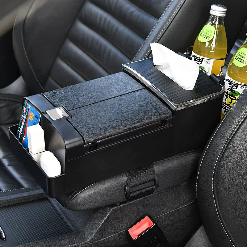 Car armrest storage box, car organizer, multi-functional tissue box, cup holder, car interior decoration shelf