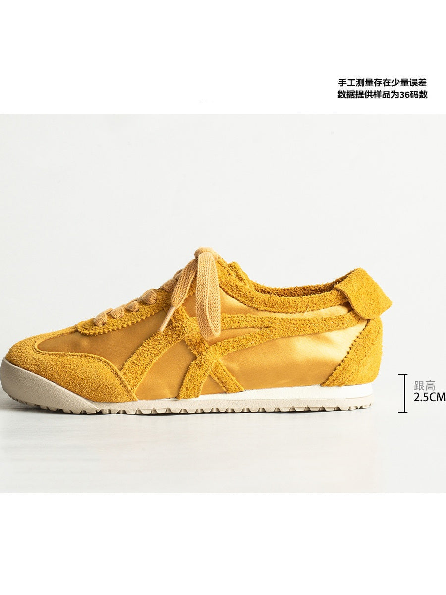 Qadınlar üçün Orijinal Dəri Məşq Ayaqqabıları, 2025 Payız Yeni Stil, Rəng Bloku Retro Çox yönlü Düz Yüngül İdman Gündəlik Ayaqqabıları