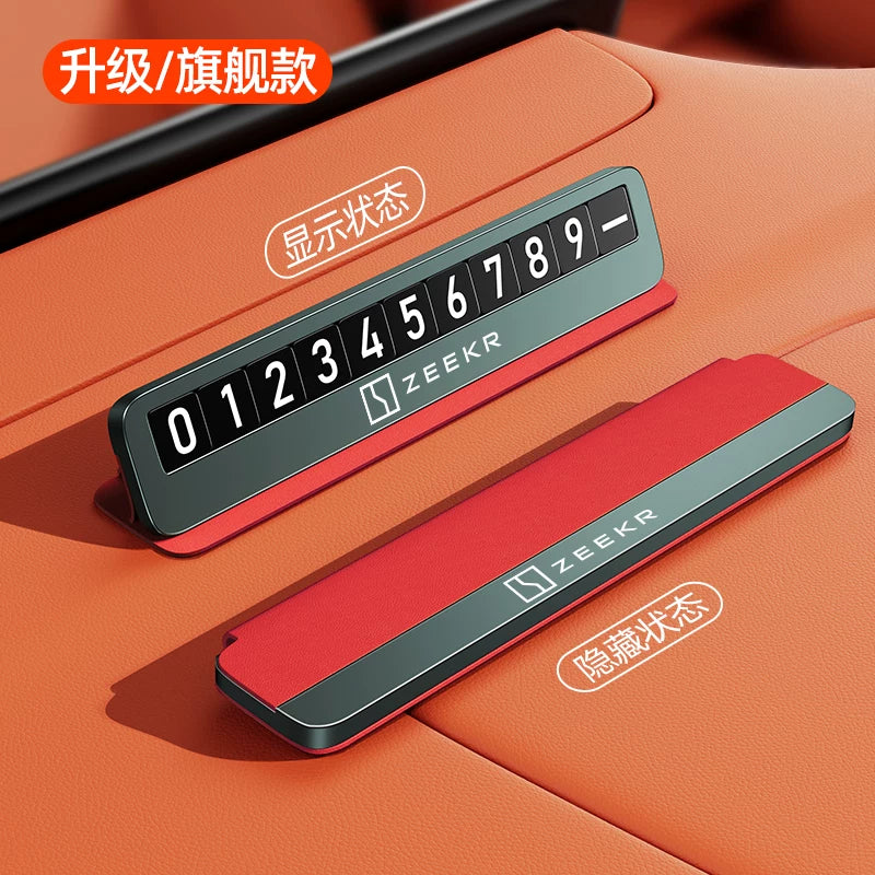 ZEEKR 001/007/7X/009/MIX Müvəqqəti Parklanma üçün Xüsusi Avtomobil Hərəkət Telefon Nömrəsi Nişanı