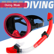 Böyüklər üçün geniş görünüş sahəsi snorkeling gözlükləri tam quru şnorkel üzgüçülük suya davamlı maska balıqçılar gözlükləri drenaj klapan çıxış klapan