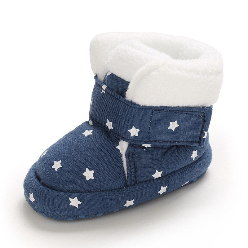 01YearOl üçün Soft Bottom Star Print Gündəlik Pambıq Uşaq Ayaqqabıları