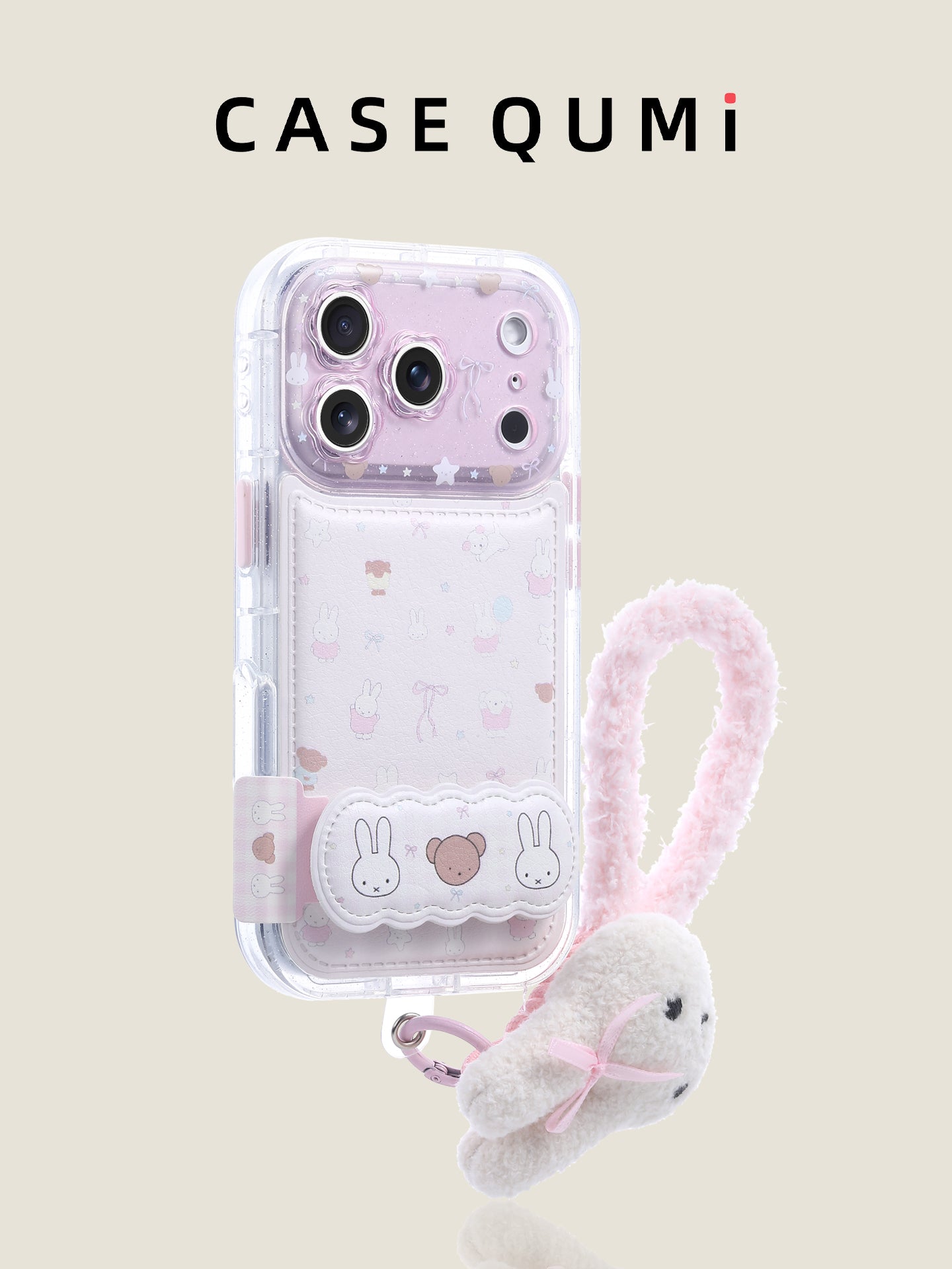 Çiçək eynəkləri üçün tonal krem Apple 17 üçün uyğun lentli Miffy dovşan mobil telefon qutusu yeni iphone17 dəsti Apple 17promax hər şey daxil 17pro payız əleyhinə Apple 16 silikon 15 qabıq 14 super isti 13
