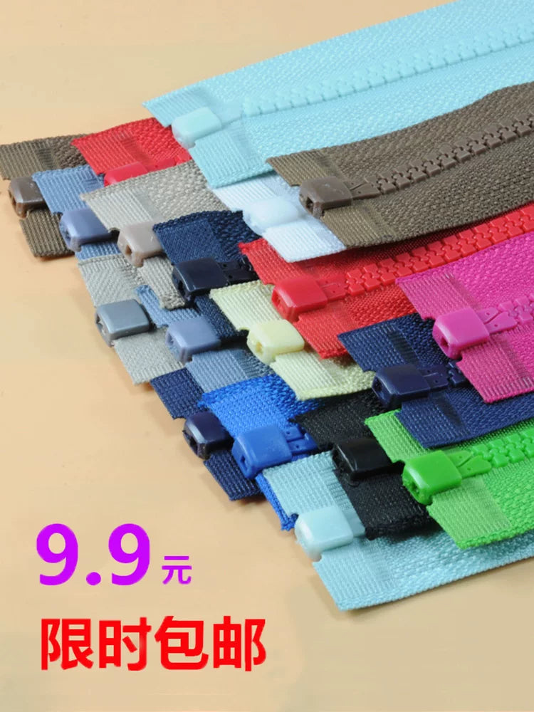Fermuar aksesuarları № 5 8 qatran plastik açıq quyruq aşağı gödəkçə palto uzun üst pambıq palto uzun fermuar dartıcı