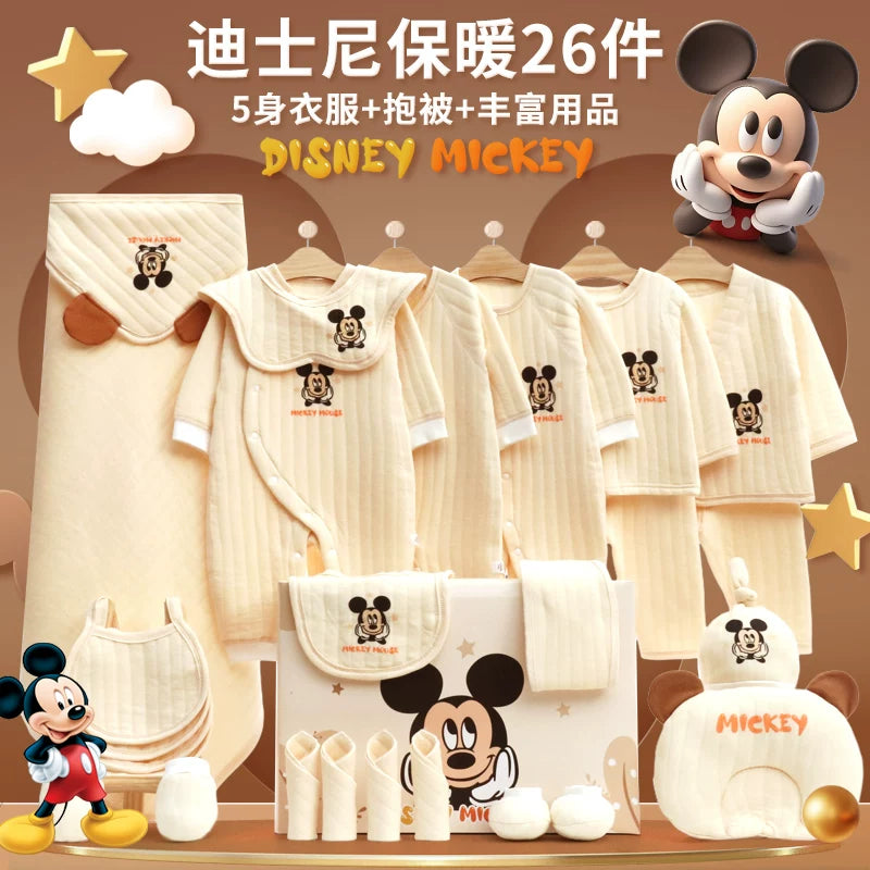 Disney təmiz pambıqdan hazırlanmış payız və qış üçün hədiyyə geyim dəsti, yeni doğulmuş körpələr, körpələr və bir aydan yuxarı körpələr üçün.