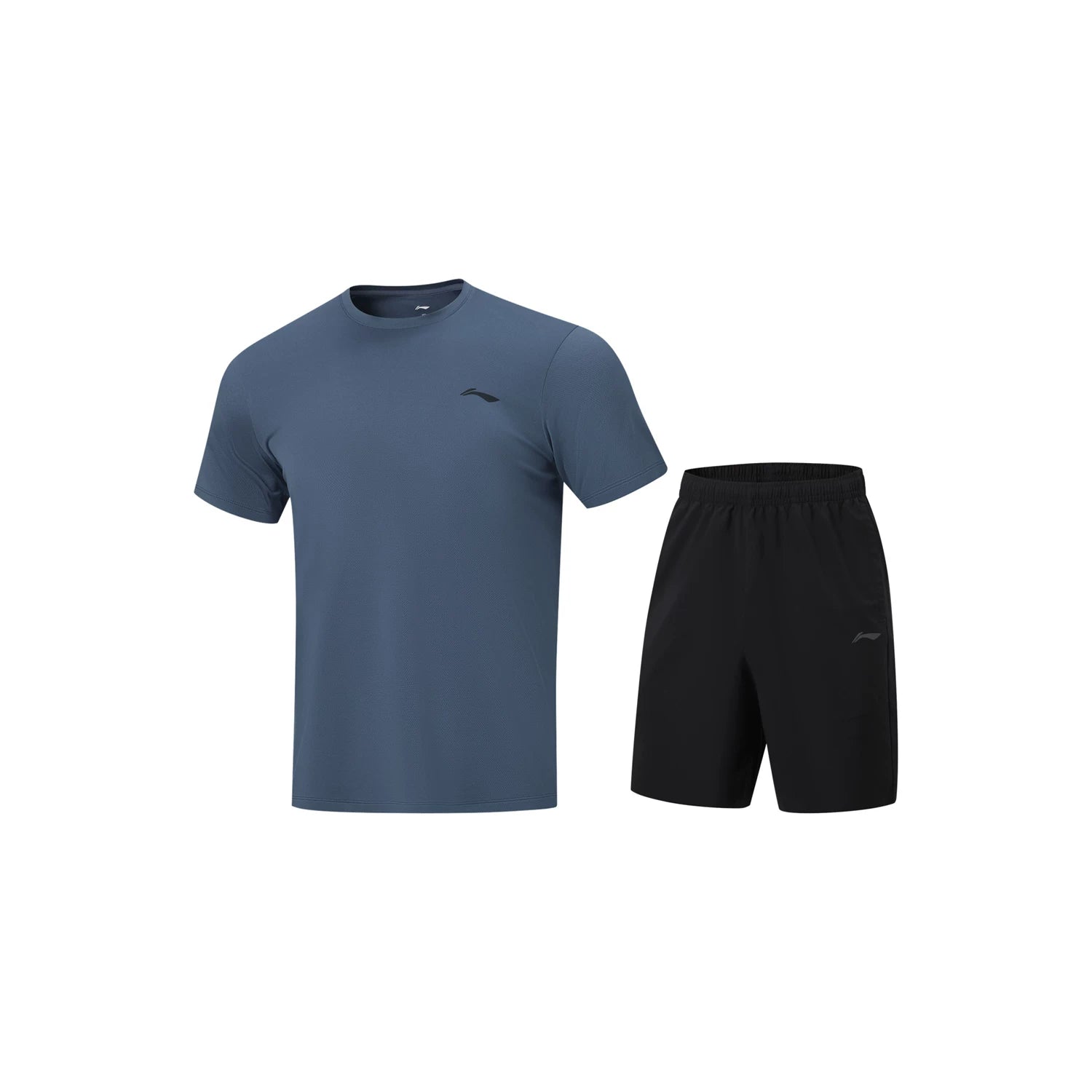 Li Ning tez quruyan kişi idman kostyumu 2026 yeni yay qaçış qısaqol buz ipək şort fitness tops idman geyimi
