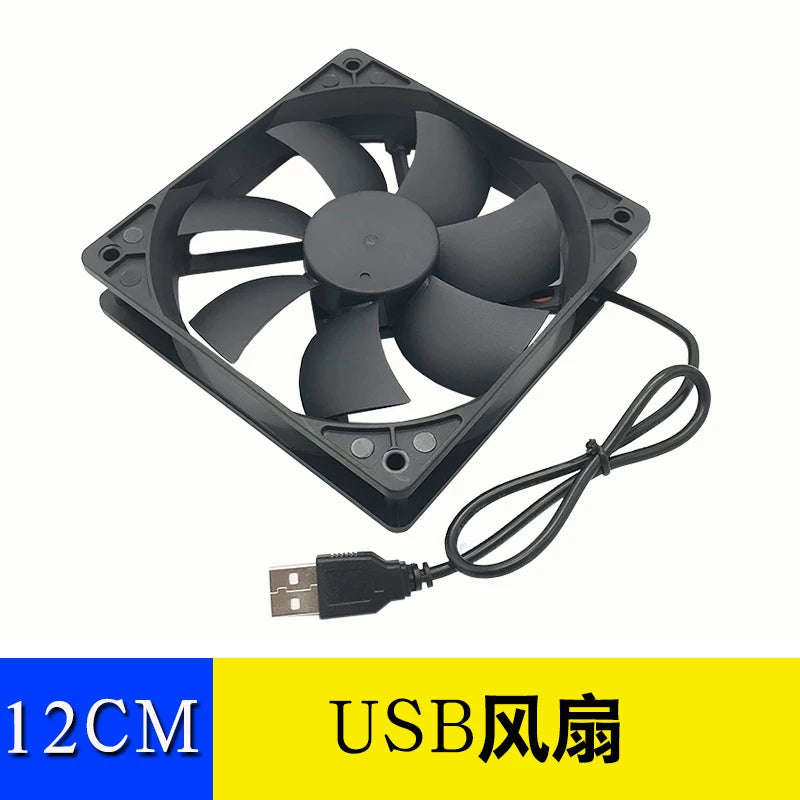 USB soyutma ventilyatoru marşrutlaşdırıcı pristavka TV pişik soyutma ventilyasiyası 12 sm səssiz 8CM sm soyutma egzoz soyutma 5V mini masaüstü kompüter USB interfeysi şassi ventilyatoru çoxməqsədli