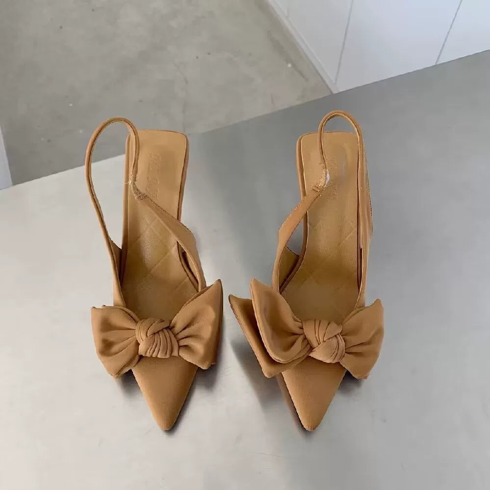 Moda Qadın Ayaqqabıları Stiletto Uclu Qadın Pompası Yay