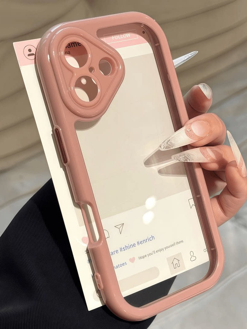 Dopamin iPhone17promax mobil telefon qutusu üçün uyğundur Apple 16pro kontrast rəngli yüksək səviyyəli qadın 15plus krem qutusu 14/13/12 şəffaf Xiaomi 17/15 sadə qırmızı düyü k70 düşməyə qarşı