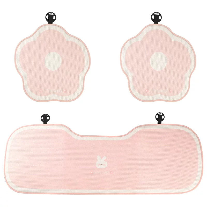 Car seat cushion, summer ice silk cooling cushion, cute one-piece for girls, all-season, back seat cover.