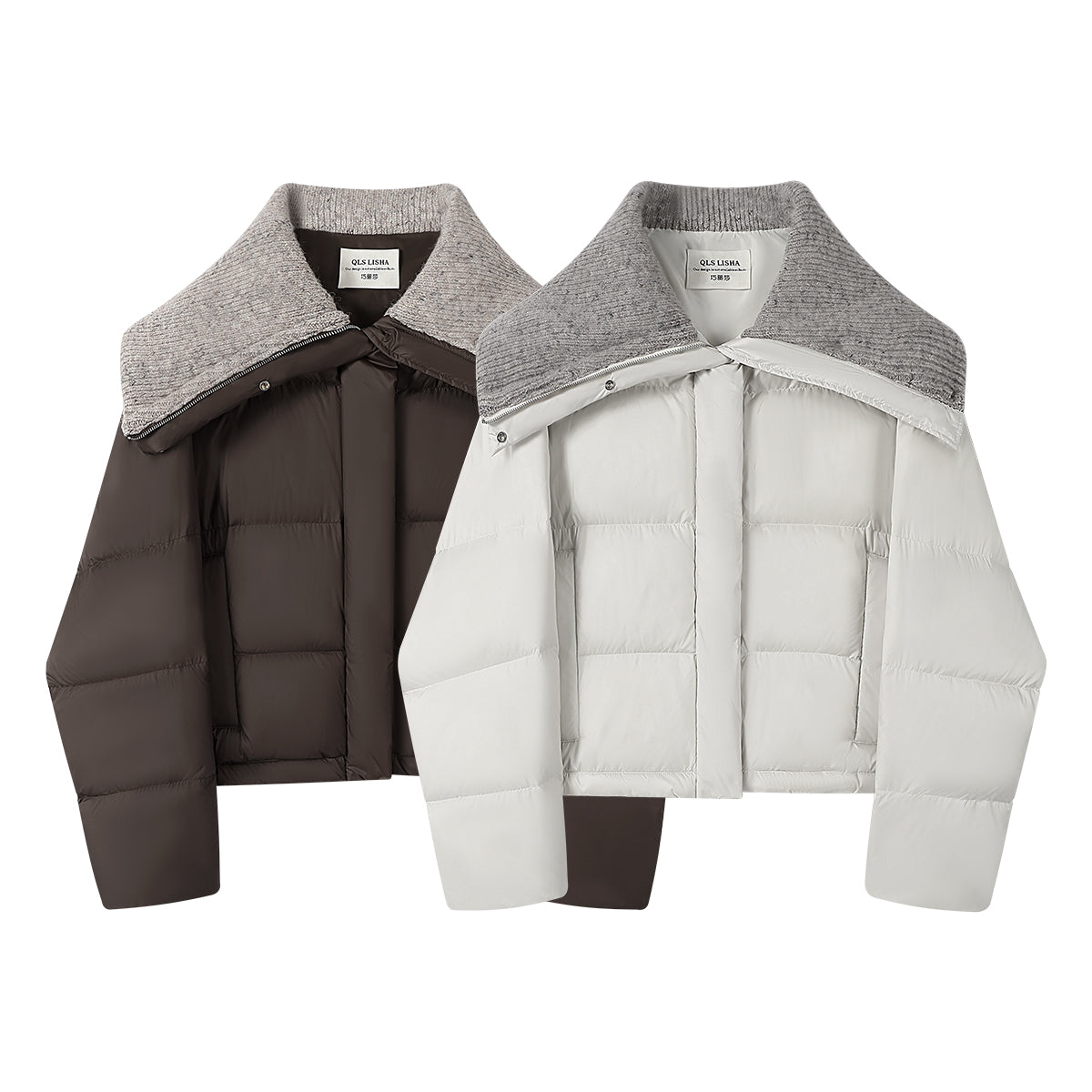 Cholisa-nın qadınlar üçün yüksək səviyyəli, super şık qısa aşağı gödəkçəsi, özünəməxsus, niş üslublu yeni qış dizaynı.