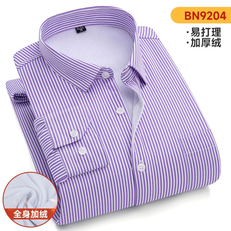 Ağacdələn Qış Kişi İsti Köynəyi, Yun astarlı, Qalın, Orta Yaşlı, Uzunqol Zolaqlı İsti Köynək, Ata Geyimi