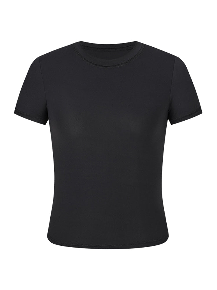 MosesQueen Qadınlar üçün Soyuducu Tez Quruyan Qısa Qollu Futbolka, Yay Fitnesi, İdman, Yoqa Topu