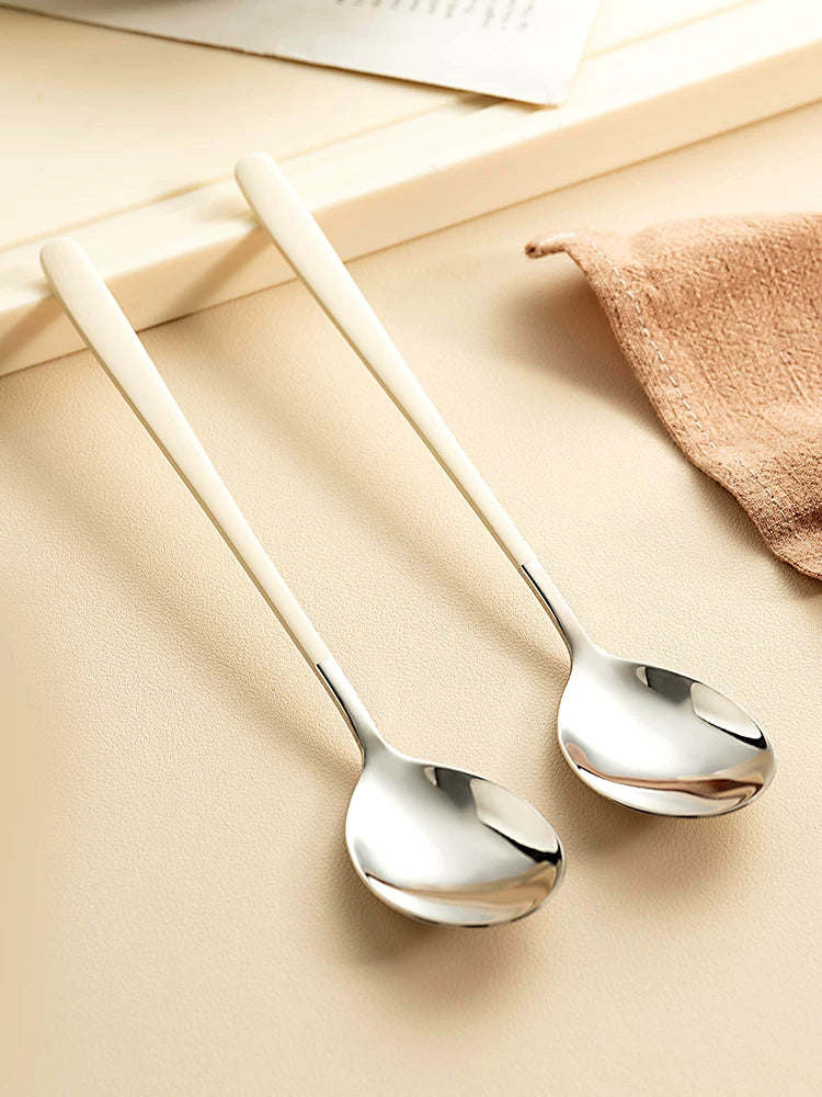 onlycook südlü ağ 304 paslanmayan polad qaşıq məişət yemək qaşığı Koreya kiçik qaşıq qarpız qaşığı