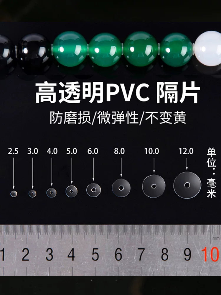 Şəffaf boşluq ultra nazik mədəni ayırıcı bilərzik görünməz yeşim muncuqlar pvc spacer qızıl muncuqlu spacer
