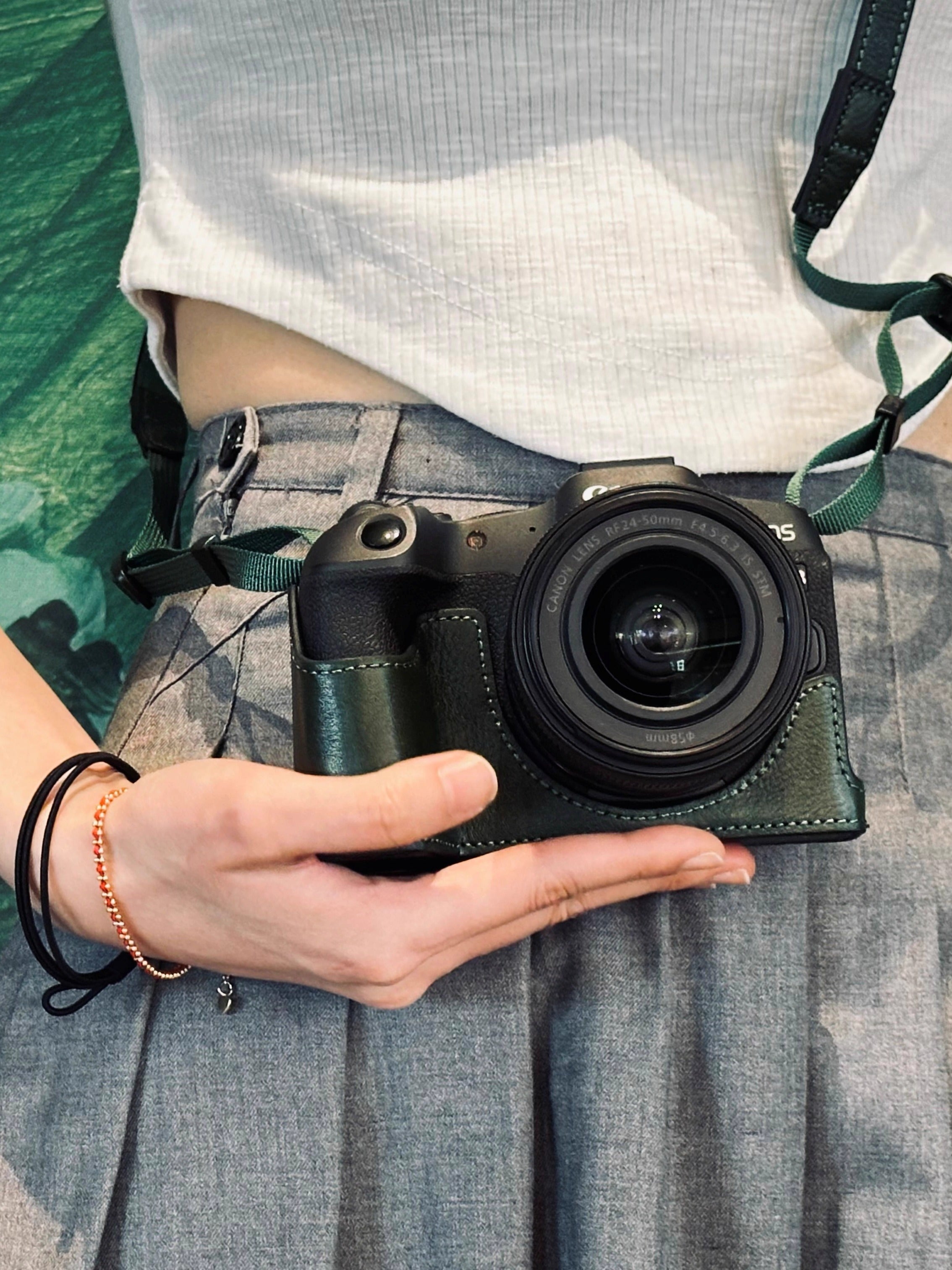 Canon R62 orijinal dəri qoruyucu çanta R8/RP dəri qutu R5/R6/R52/R7/R10/R50 kamera çantası aksesuarları çiyin qayışı