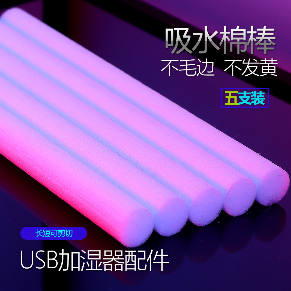 USB mini nəmləndirici pambıq çubuq uducu pambıq əsas filtr tampon süngər uçucu çubuq yapışqansız lif əvəzi 5 paket