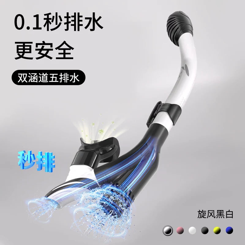 TUO şnorkel və dalğıc avadanlığı boğulma əleyhinə tam quru sualtı tənəffüs borusu silikon skuba snorkeling Sambo respiratoru