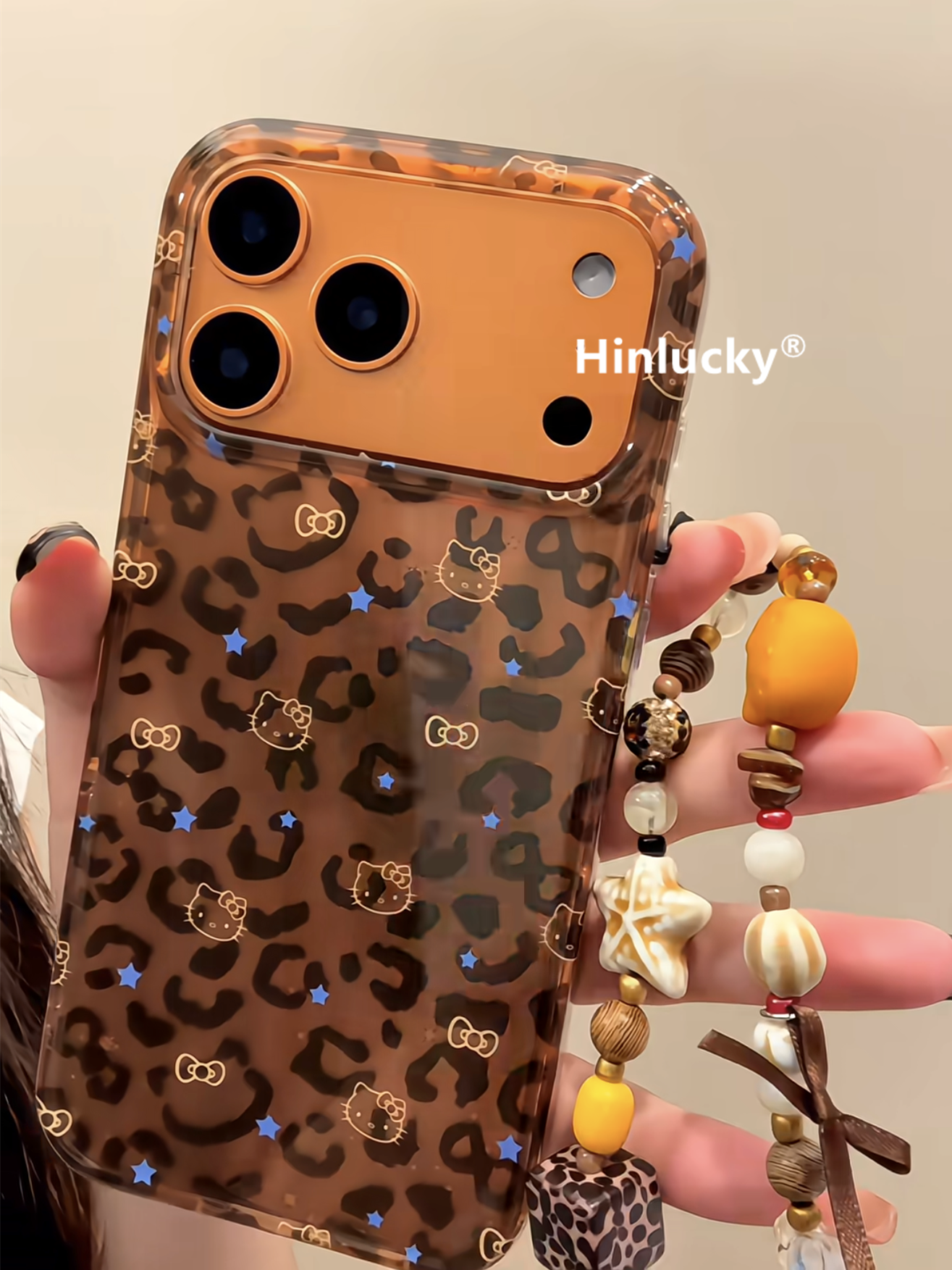 Hinlucky qəhvəyi bəbir çaplı mavi ulduz pişik Apple 17 üçün uyğun mobil telefon qutusu iphone16promax yeni 15 ikiqat qat 14 düşməyə qarşı qoruyucu örtük 13 əl daşıma zənciri 17pro super gözəl görünüş