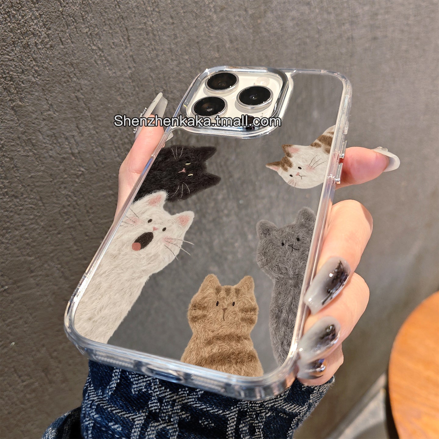 Zond pişiyi 17promax mobil telefon qutusu güzgü vivix200 Koreya cizgi filmi s50 Xiaomi 17 sevimli qadın modeli oppofindx9 düşməyə qarşı reno14 Huawei pura80 alma 16 üçün uyğundur