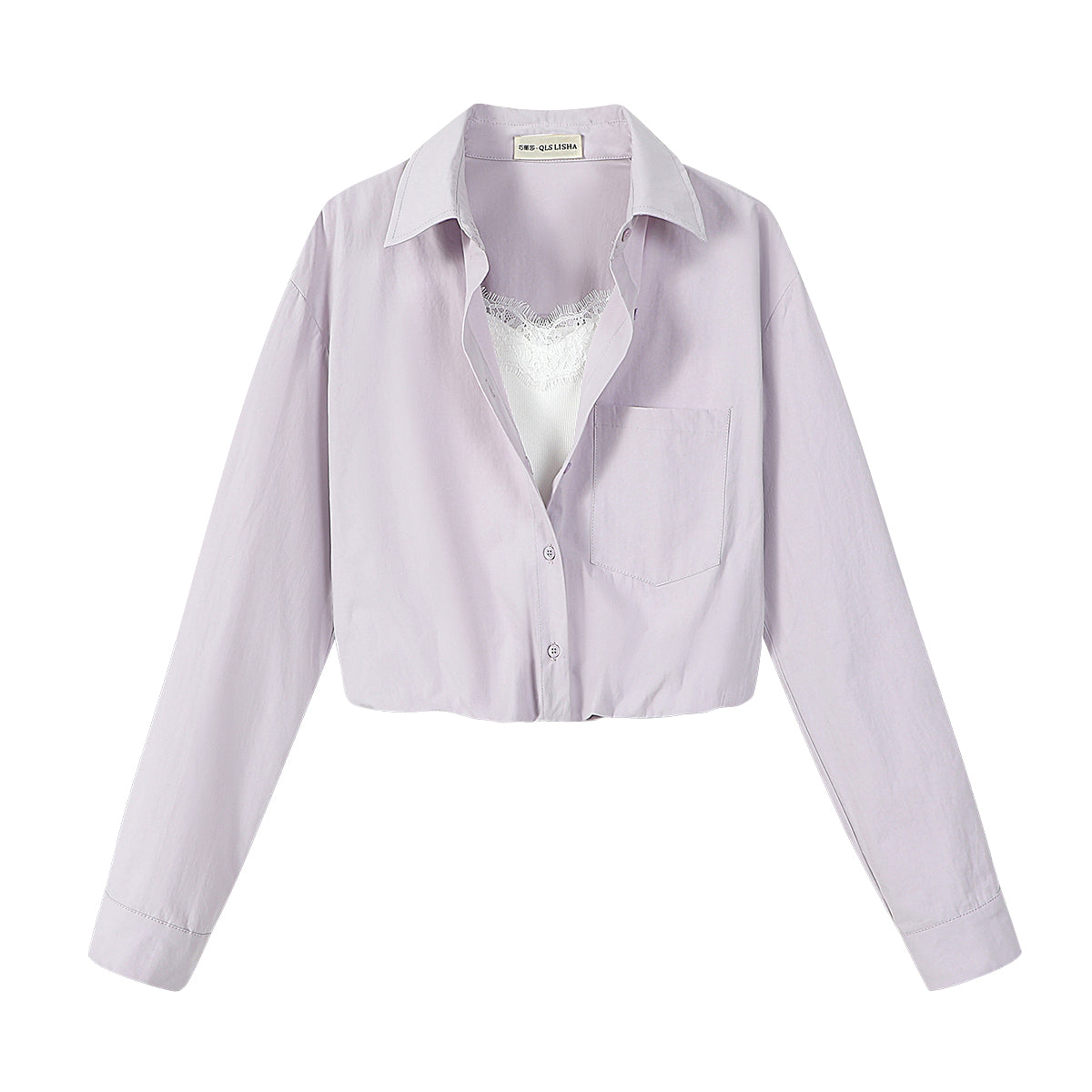 Qiao Lisa-nın qadınlar üçün super şirin, unikal və gözəl süni iki hissəli uzunqol köynəyi, yaz dizaynı, niş və incə top.