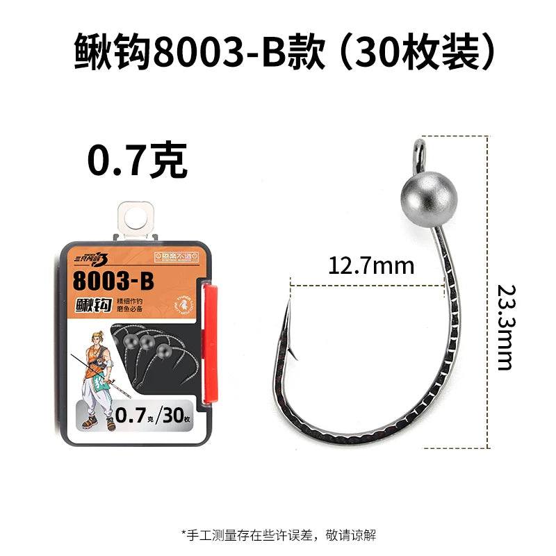 Üç Qaratıq Mikro-Qurğuşunlu Məntiqsiz Qarmaq Loach Hook 8003-AB Play Falling Mikro Qurğuşun Ters Balıqçılıq Qarmaq Qurşunsuz Düşən Balıqçılıq Qrupu