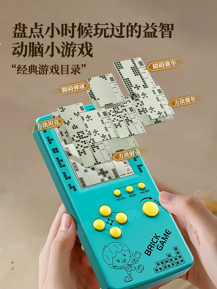 [2025 Yeni Stil] Oyun konsolu Əl üçün 4,1 düymlük Tetris oyun konsolu Böyük ekranlı inkişaf intellektual tapmaca retro nostalji uşaqlıq uşaq əl Tetris maşını köhnə dəbli mini kiçik