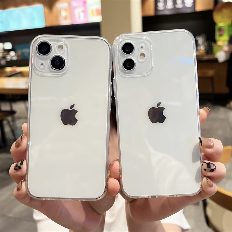 Düz rəng, sadə və şəffaf, Apple 13 mobil telefon üçün uyğundur, iPhone11promax silikon yumşaq qabıq, 16max hər şey daxil HD 15 düşməyə qarşı qabıq, qadın 6s/se3/14max qoruyucu örtük, kişi mini/8p